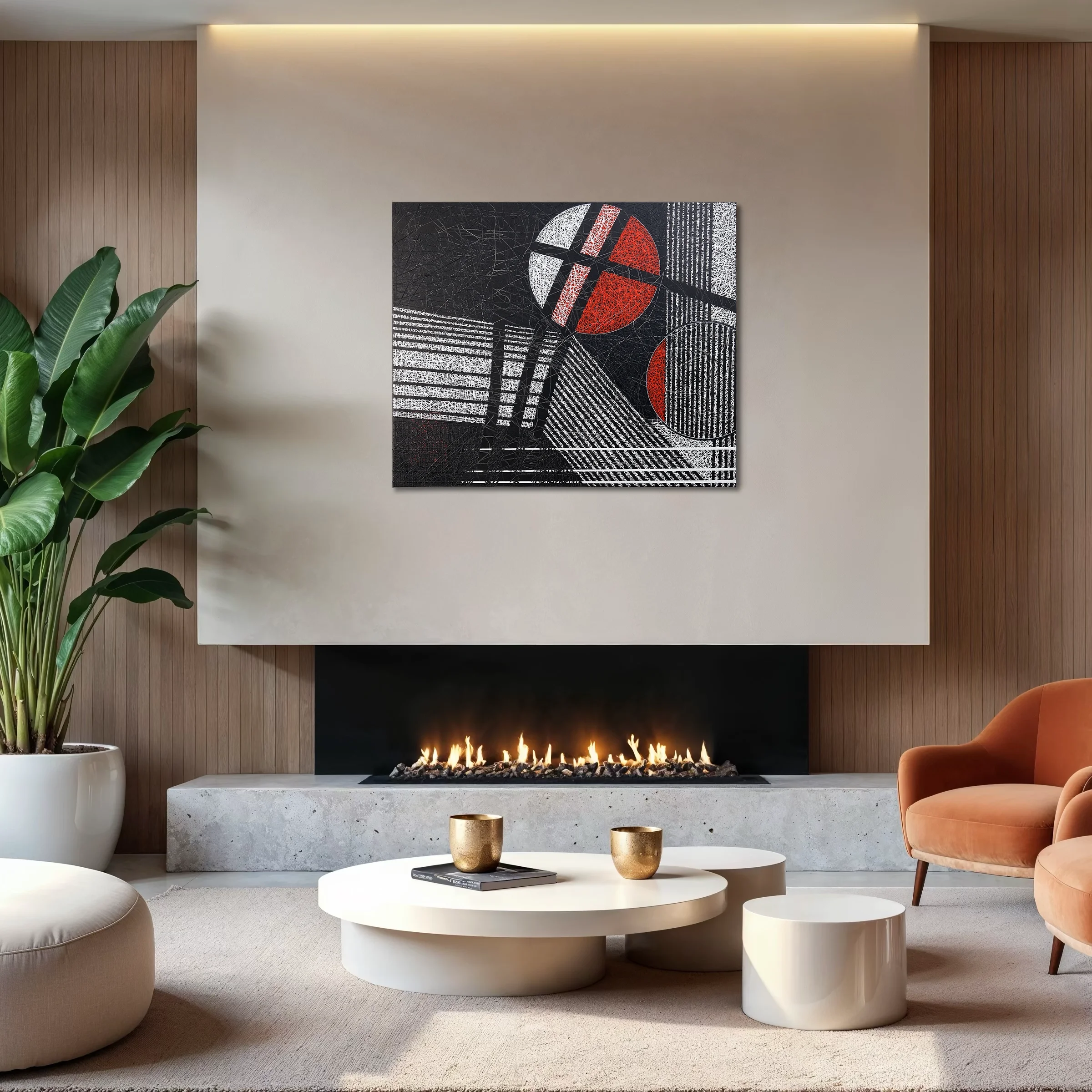 Acrylic abstract painting by Keith Hall with layered textures and expressive mark-making.