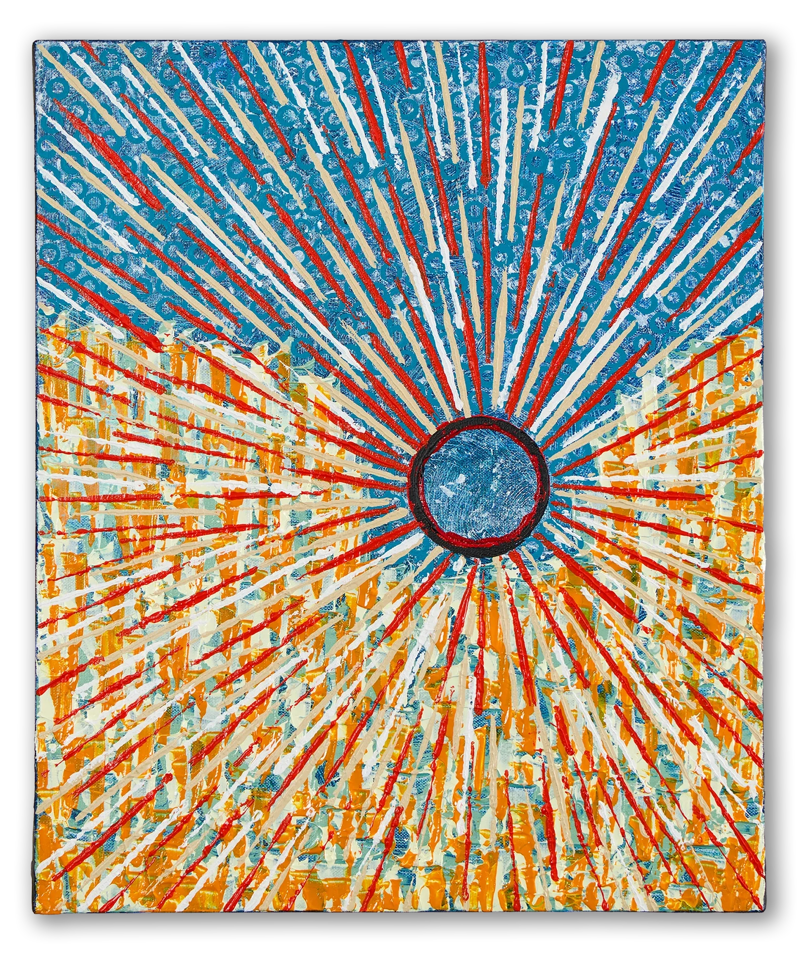 Contemporary abstract painting by Keith Hall combining expressive gesture, texture, and light.