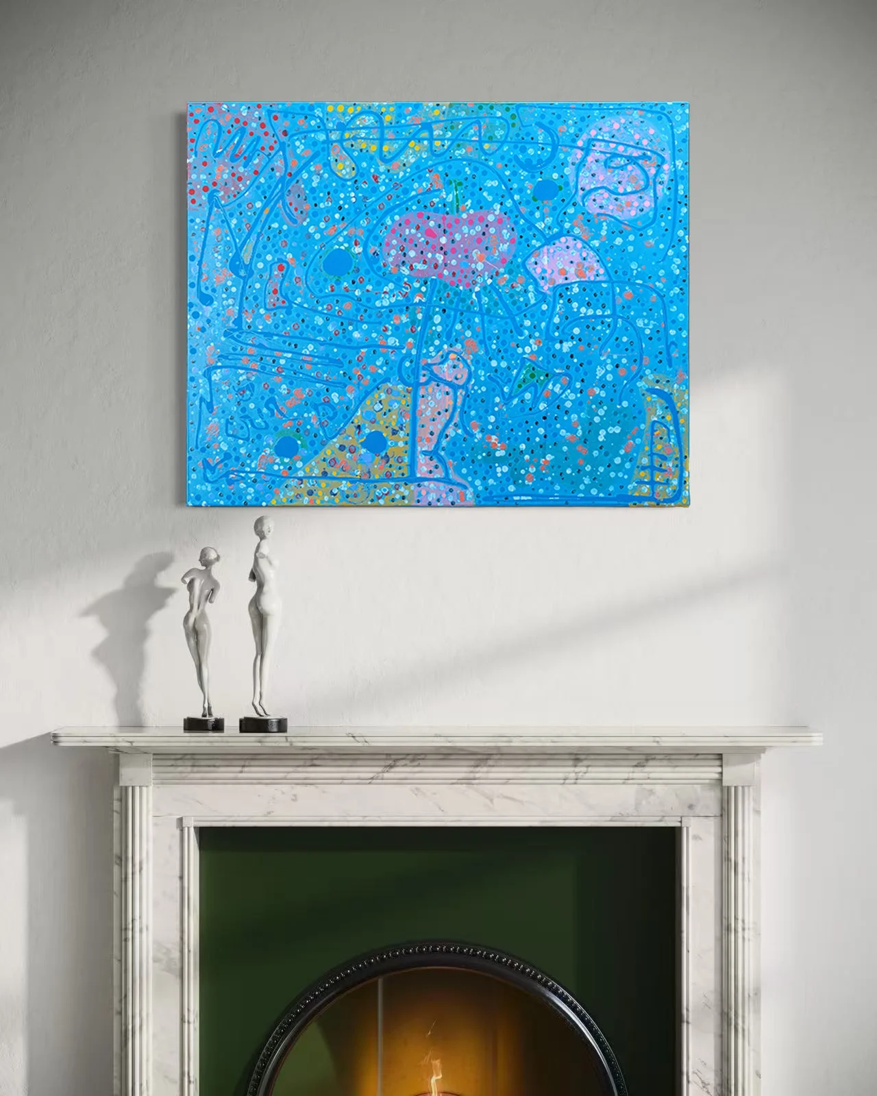 Original abstract painting by Keith Hall, London-born artist based in Shanghai.
