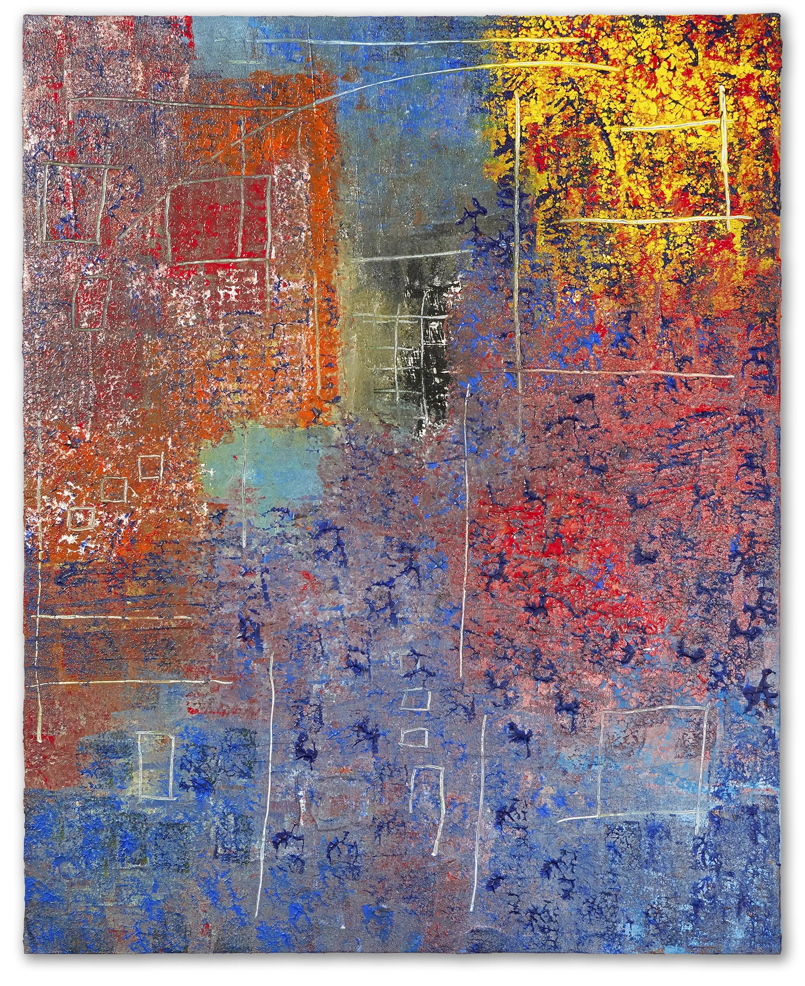 Original painting by Keith Hall exploring abstraction through gesture, rhythm, and layered surfaces.