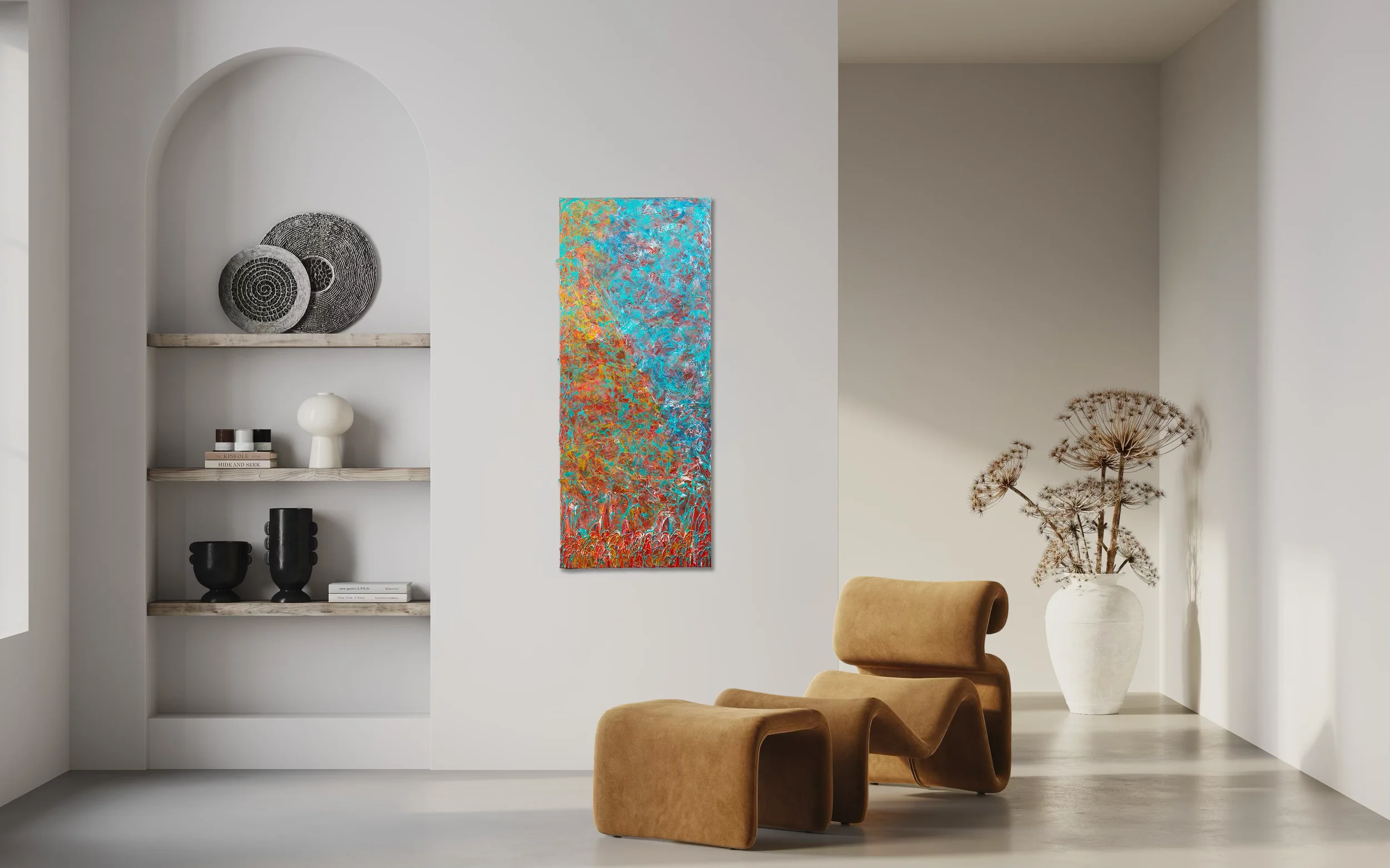 Original abstract painting by Keith Hall, contemporary artist exploring colour, texture, and spatial composition.