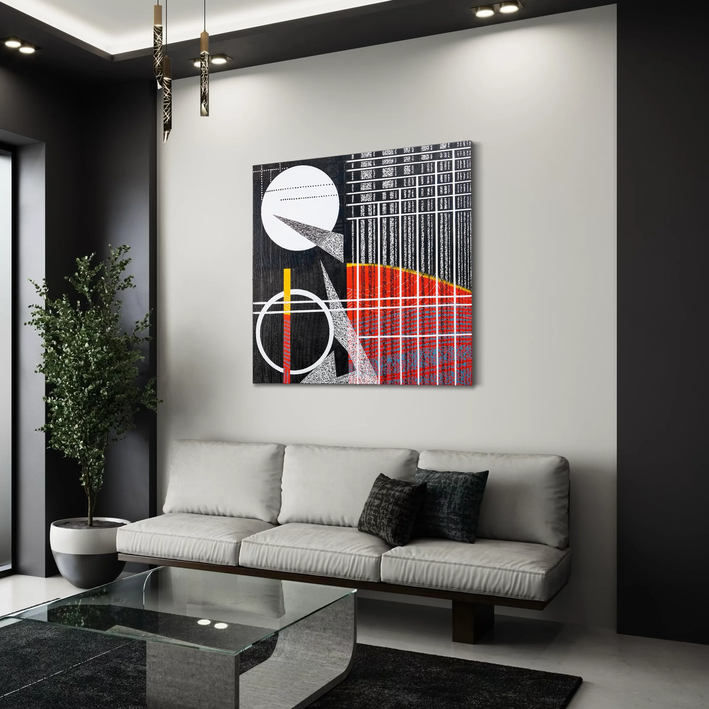 Contemporary abstract artwork by Keith Hall, London-born artist whose paintings explore gesture, rhythm, and space.