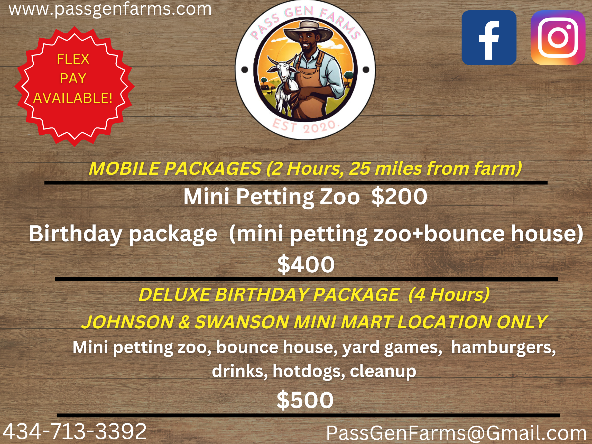 Mini petting zoo + water slide