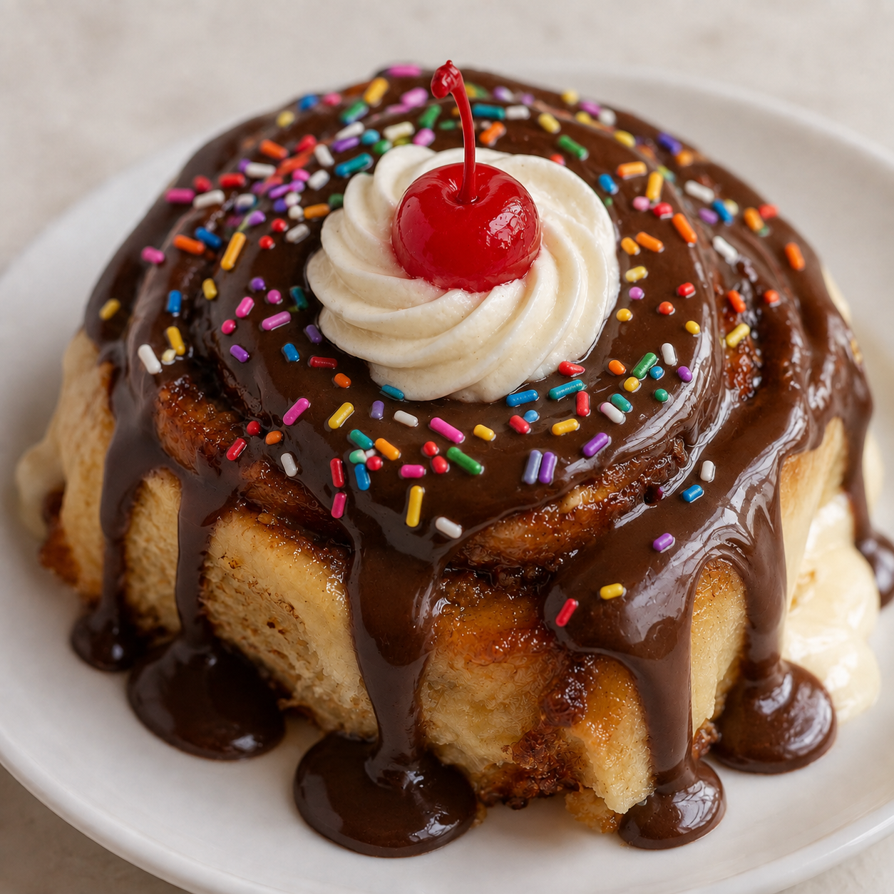 Hot Fudge Sundae Cinnamon Roll