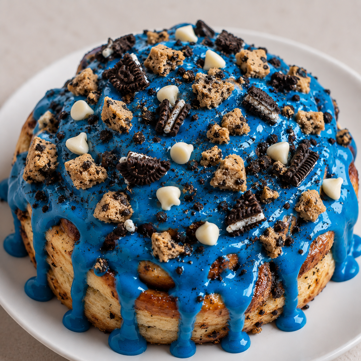 Cookie Monster Cinnamon Roll