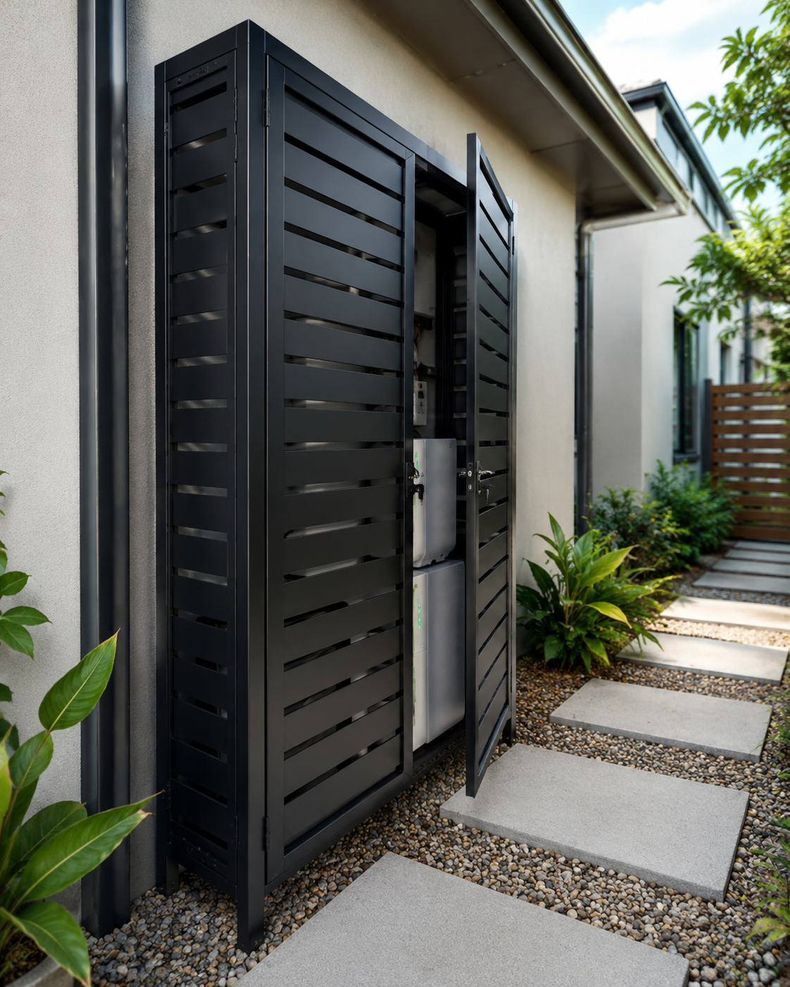 Solar battery security screen built by Swift powdercoating and Fencing Brisbane