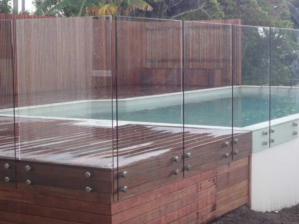 Glass fencing at Pool
