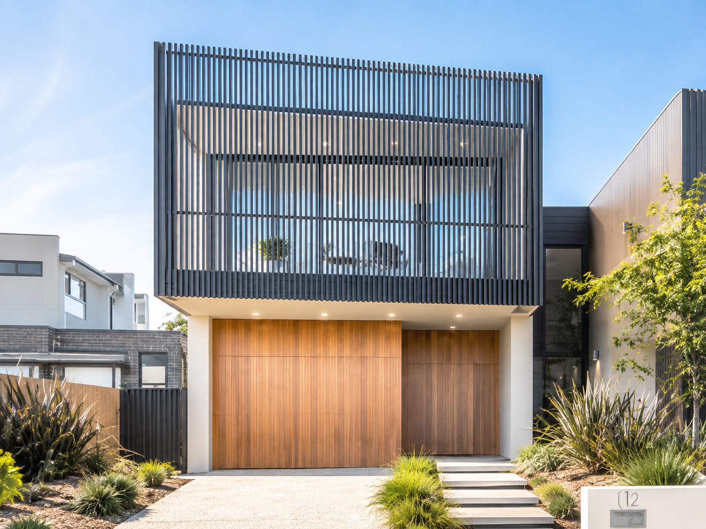 Front Facade Screening manufactured by Swift Powdercoating and Fencing Brisbane