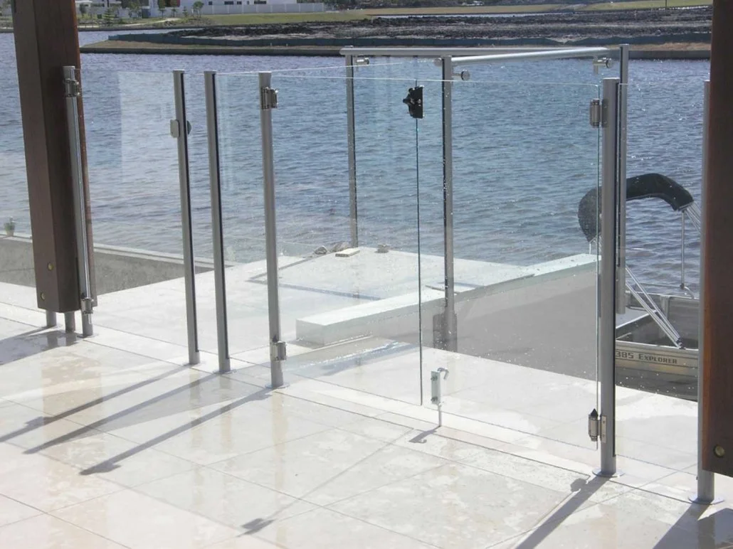 Glass door and railing Fencing