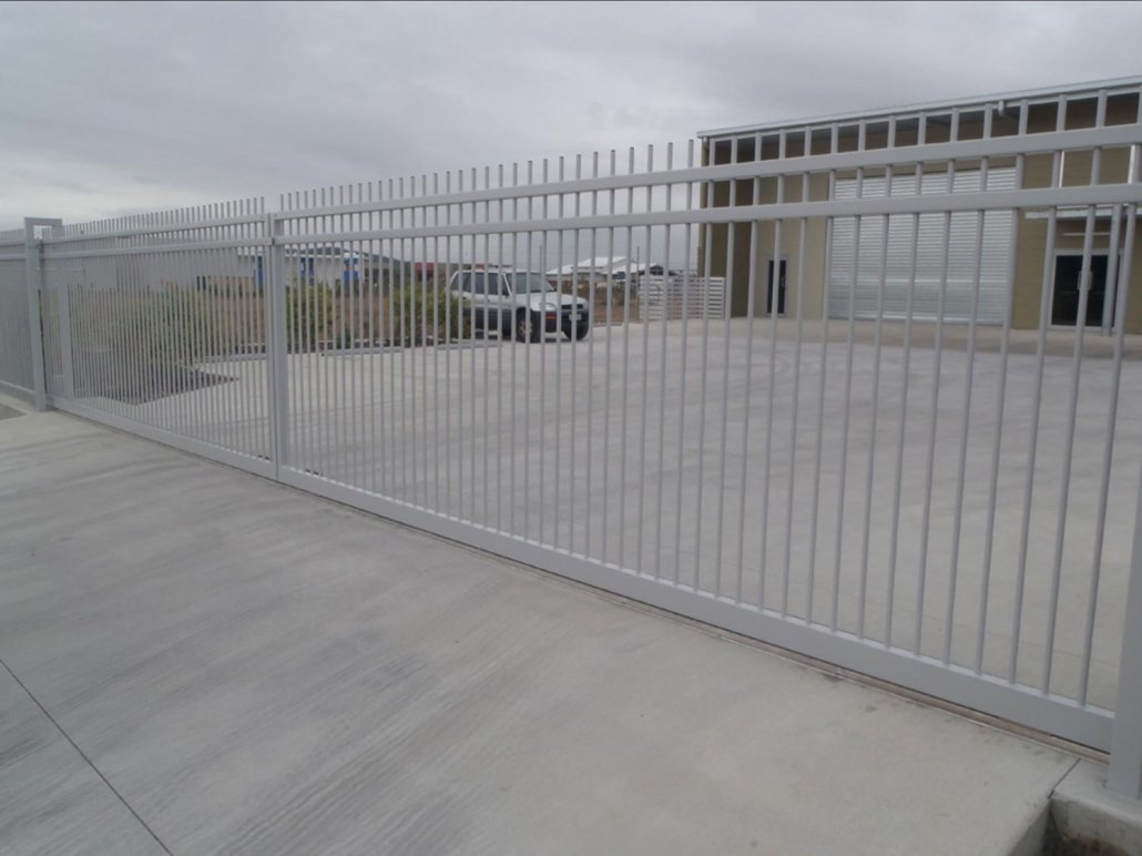 Metal fence surrounds by Swift powdercoating