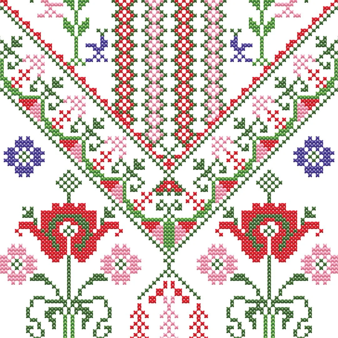 Tulkarm Spring Thobe Chest Panel Pattern