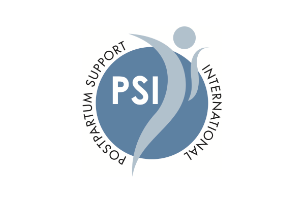 Logo for PSI International with the words Postpartum Support International