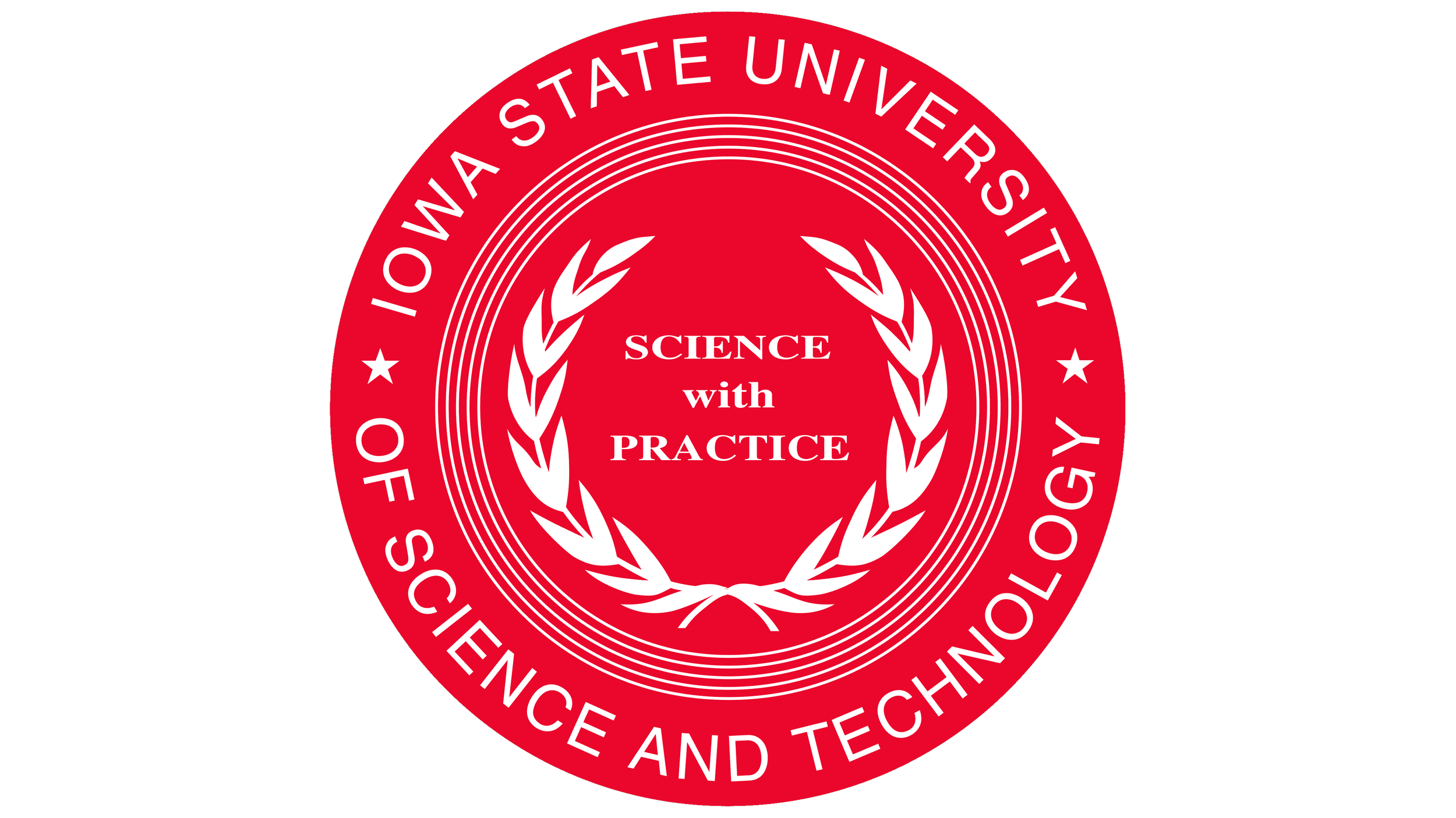 Red circular seal from Iowa State University