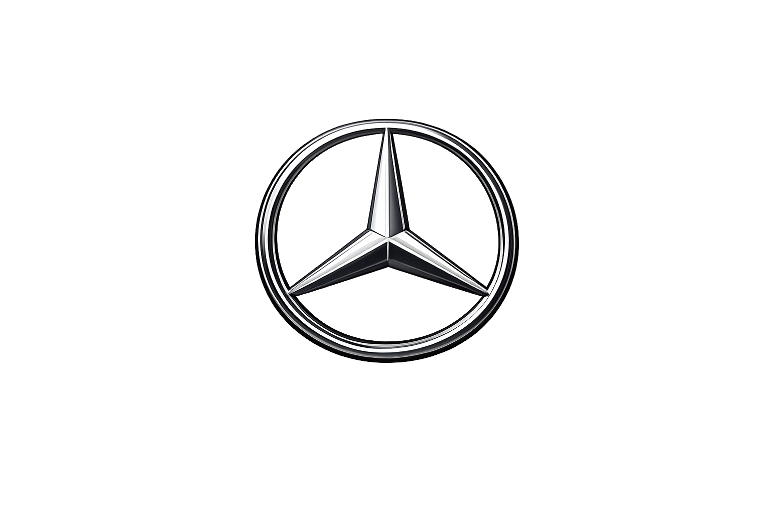 Mercedes-Benz logo on a black background.