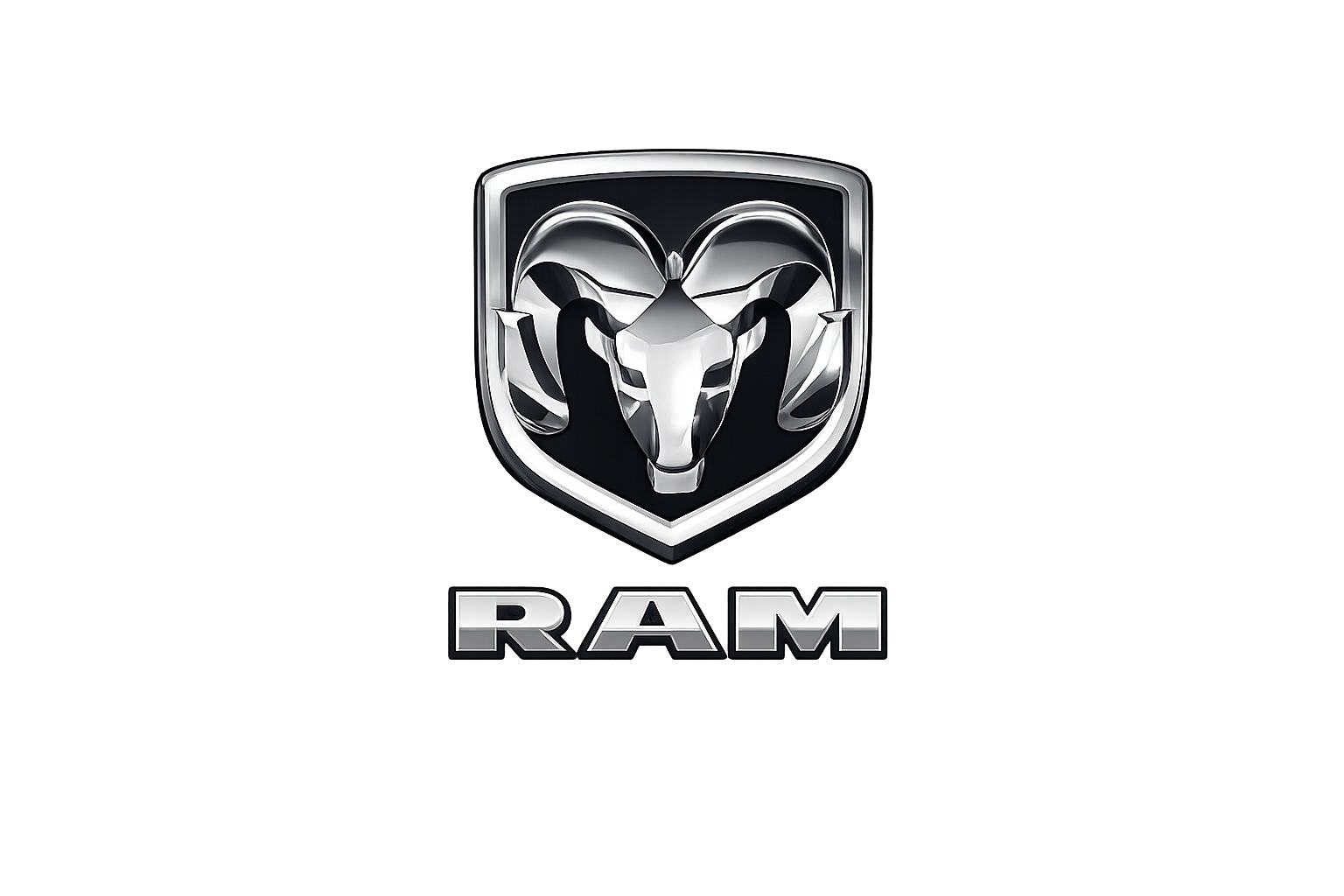 The RAM logo featuring a stylized silver ram's head inside a shield, with the word "RAM" in bold capital letters below.