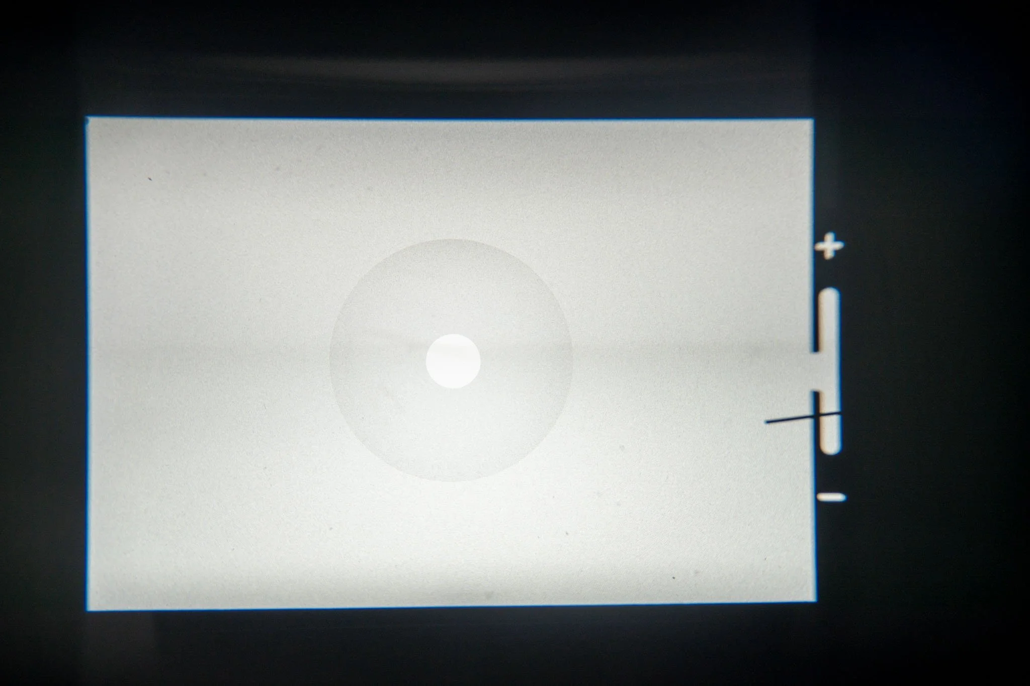 Pentax K1000 35mm film camera, viewfinder view