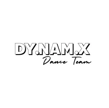 Logo for DYNAM X Dance Team with bold text