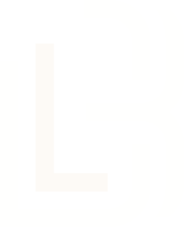 Stylized letter L in beige, with a black outline and white background.