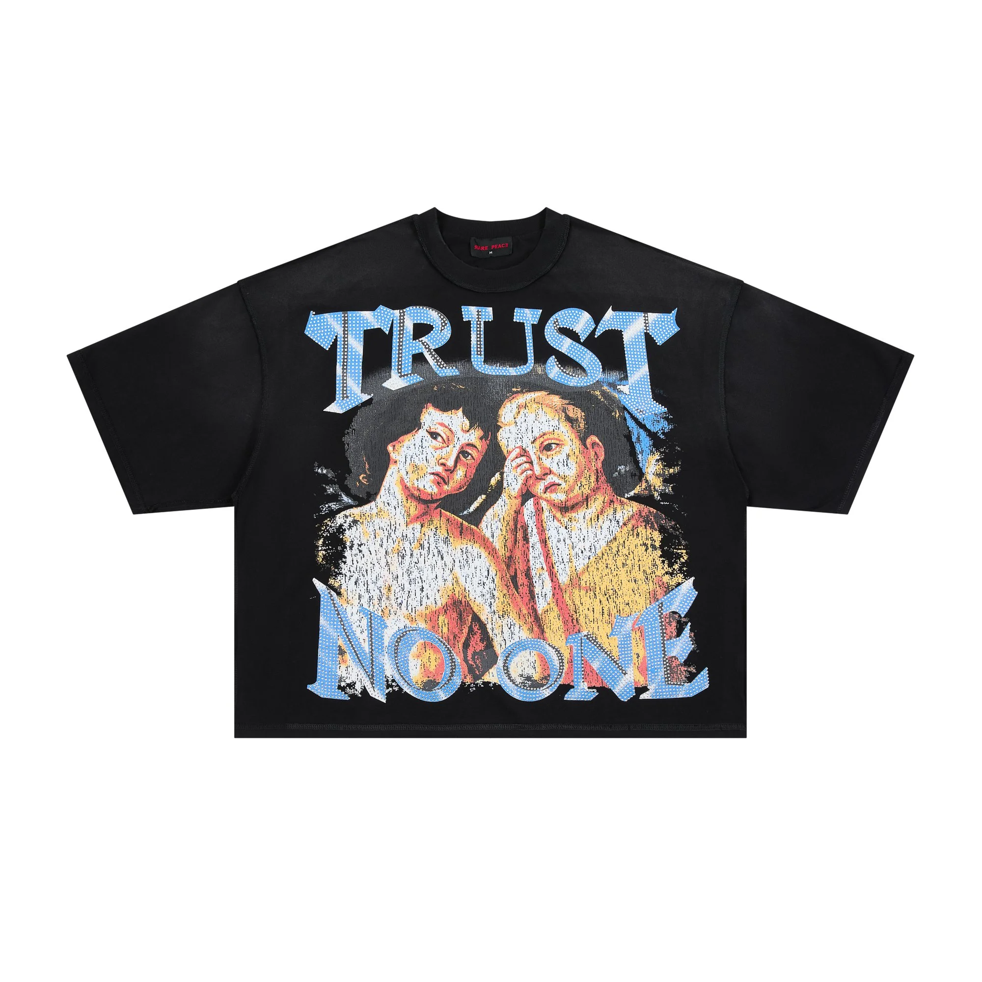 "TRUST NO ONE" BLUE BABY TEE
