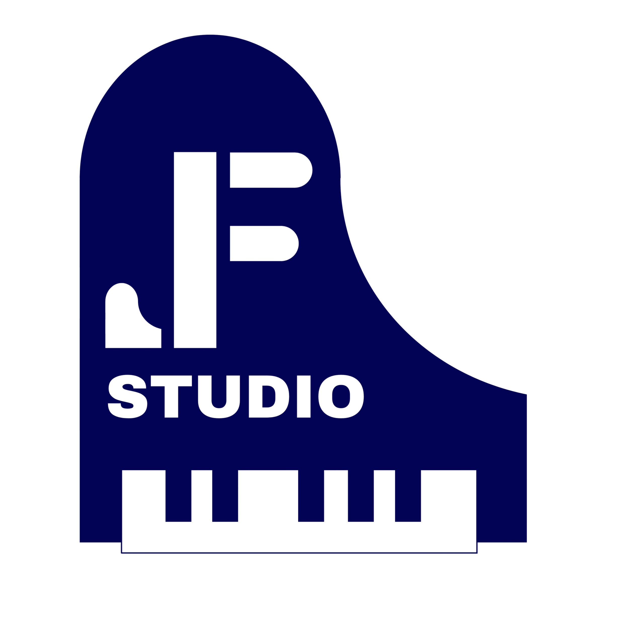 The Jonathan Fisher Studio logo. Features stylized gold letters 'J' and 'F' with the word 'Studio' underneath, all portrayed on a custom iconic piano logo.