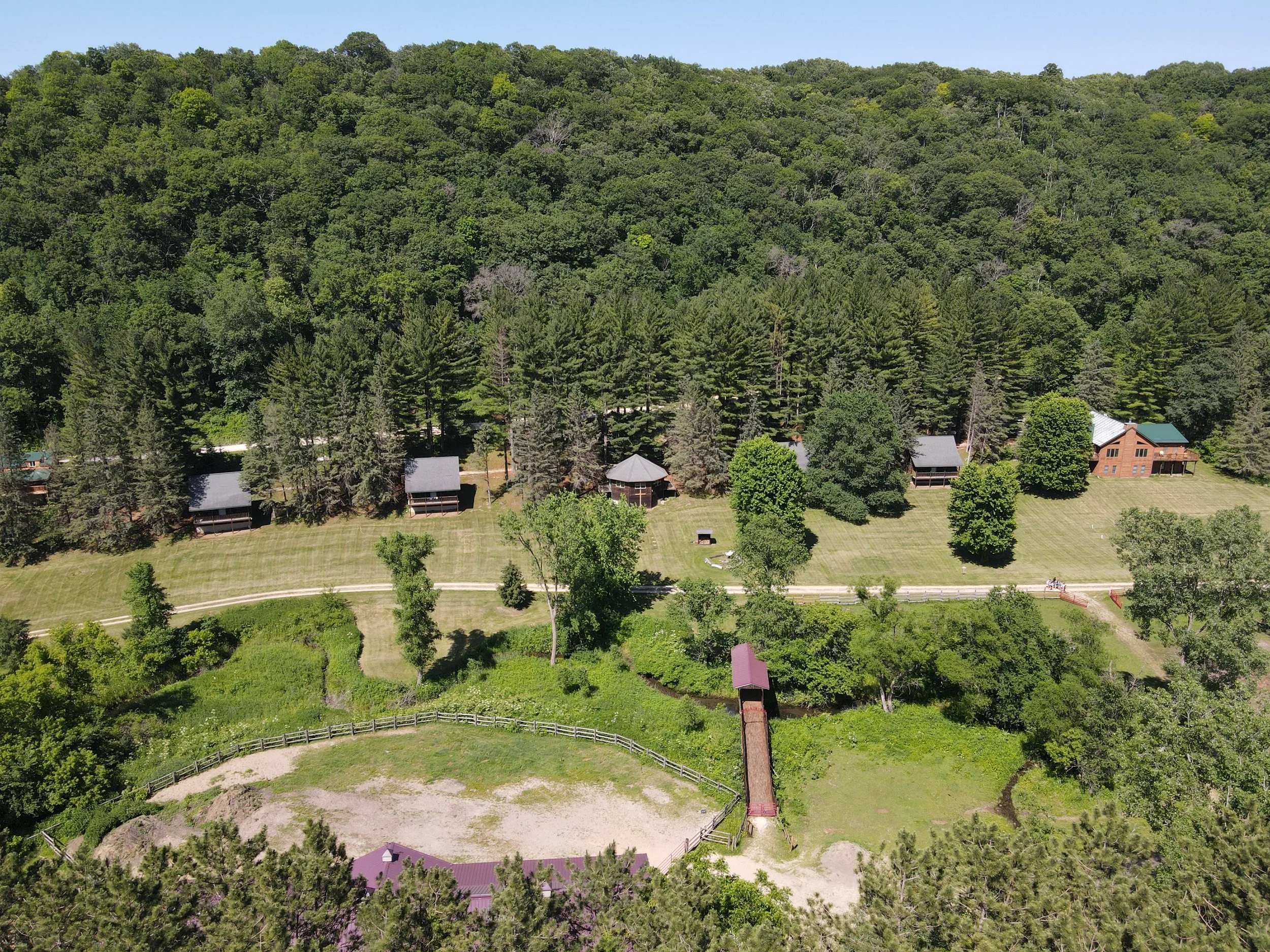 DJI_0280 Horse Barn, Log Cabins aerial.JPG