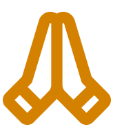 Brown prayer hands icon