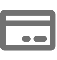 Icon of a credit card or bank card with a magnetic strip