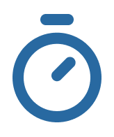 Icon of a stopwatch or timer in blue