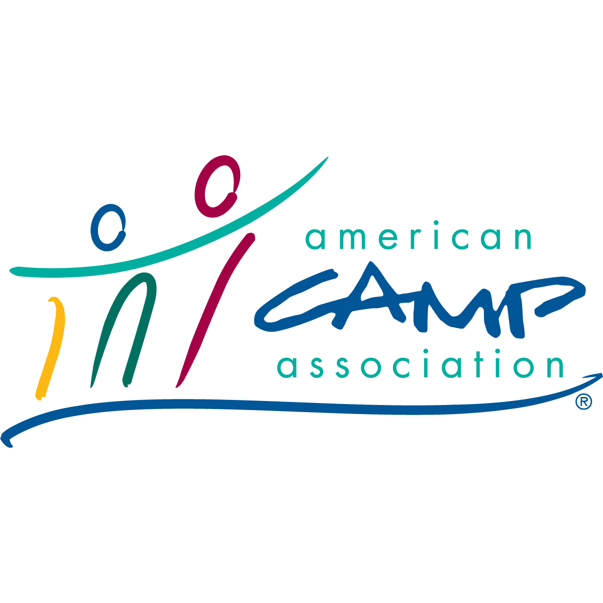 Logo of the National American Camp Association with stylized text and a swoosh design.