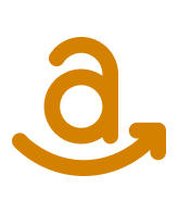 Amazon logo with lowercase letter 'a' and an arrow pointing from the letter's stem to the right.