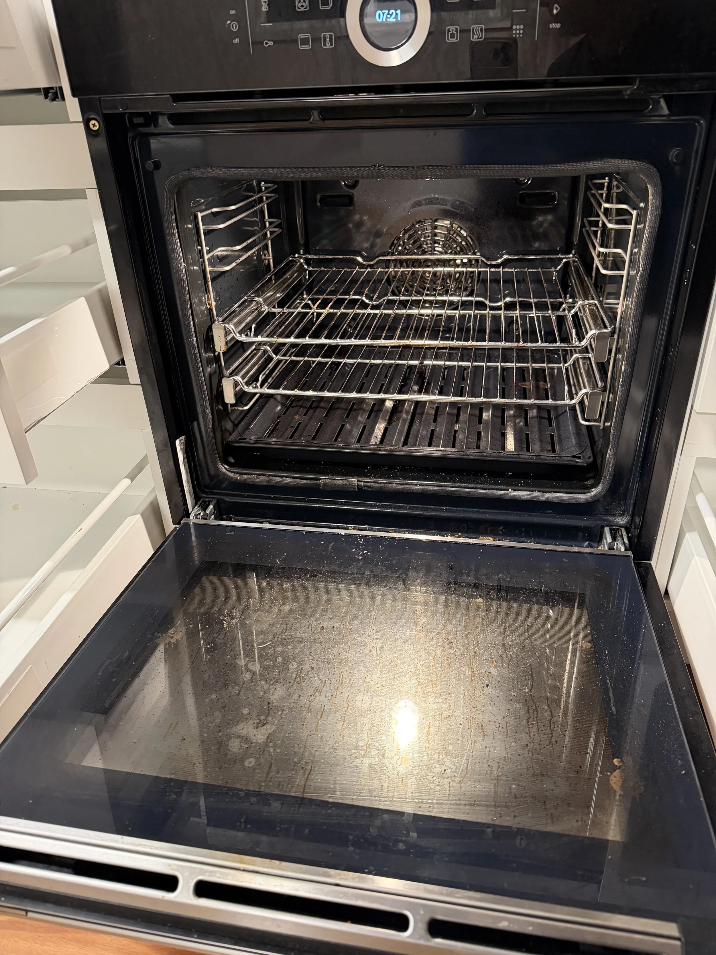 Oven covered in grease and grime 