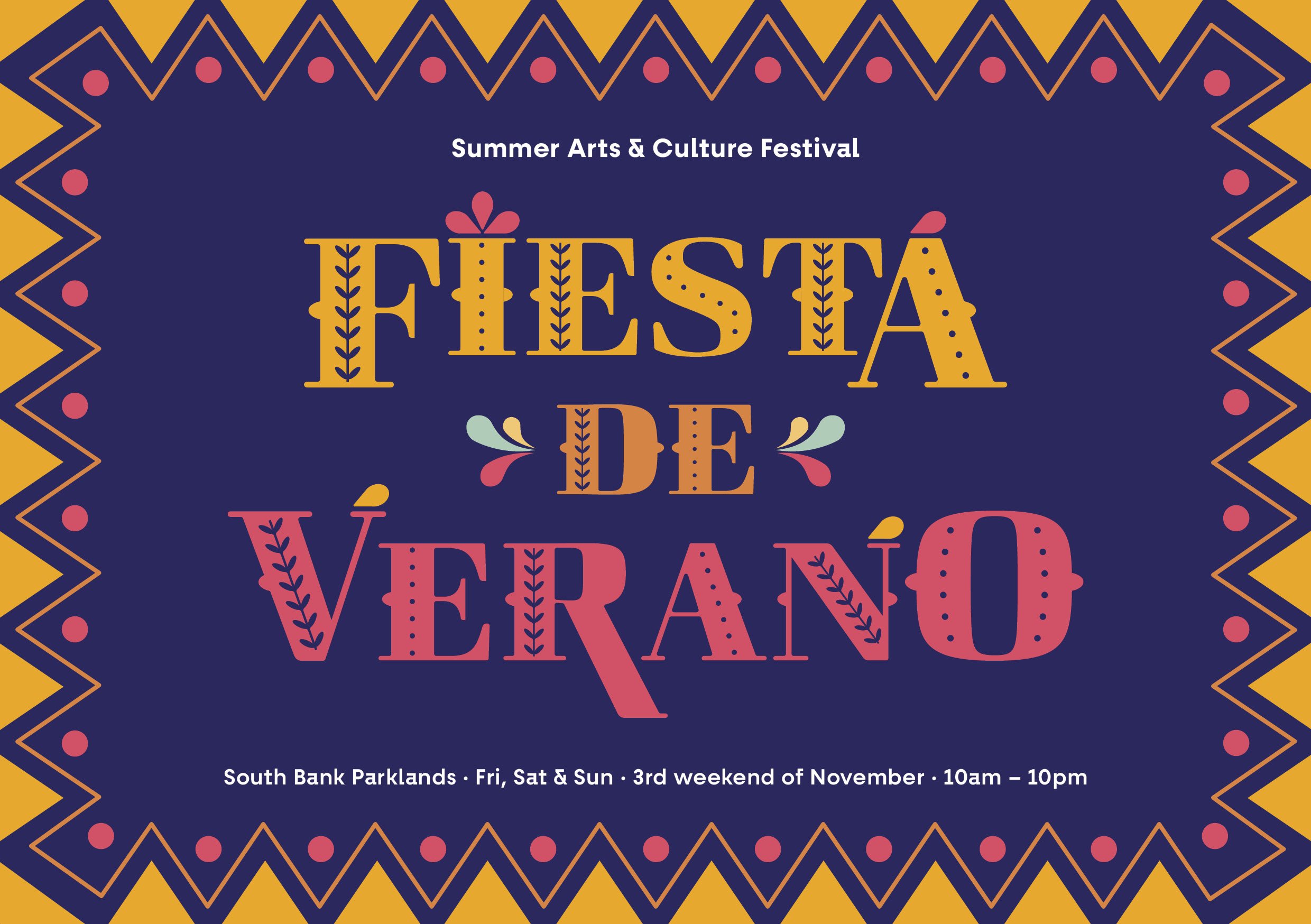 Latin Arts & Culture Festival 'Fiesta De Verano' brochure cover page