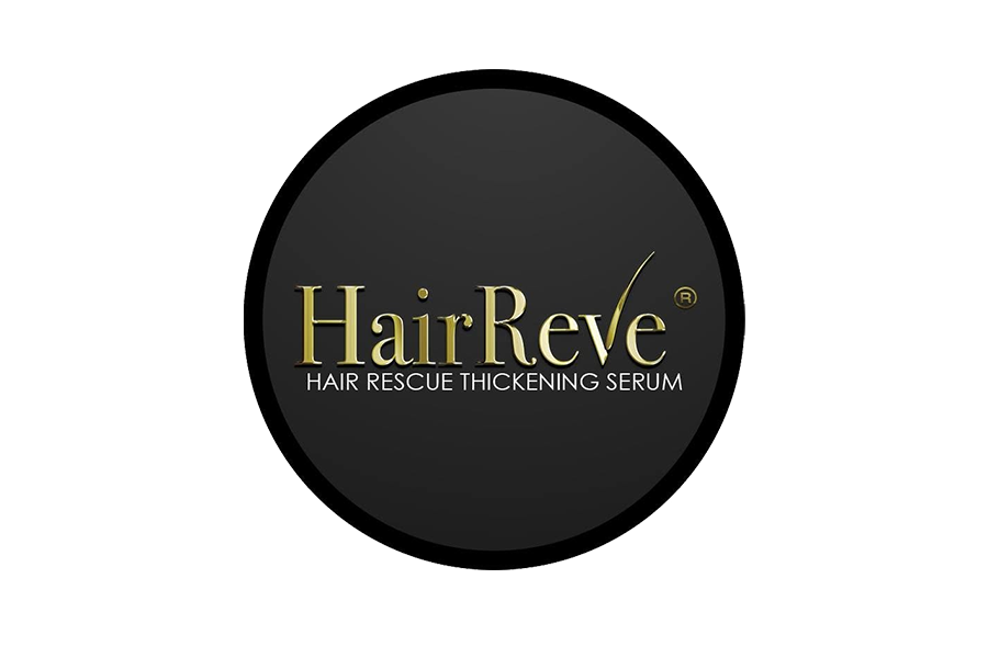 Logo for HairReve, a hair thickening serum product.