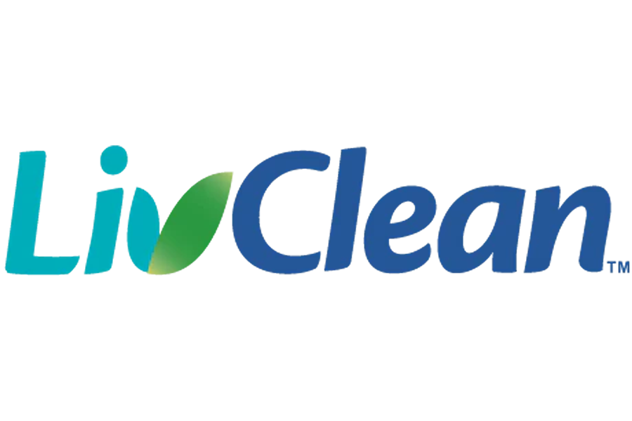 Partial logo with the word 'Clean' in blue text and colorful icons resembling cleaning tools or related symbols.
