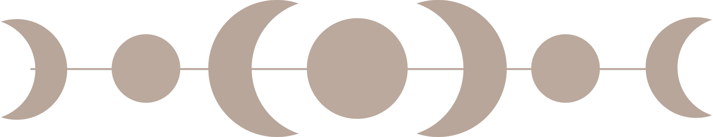 Graphic of phases of the moon in a horizontal sequence on a black background.