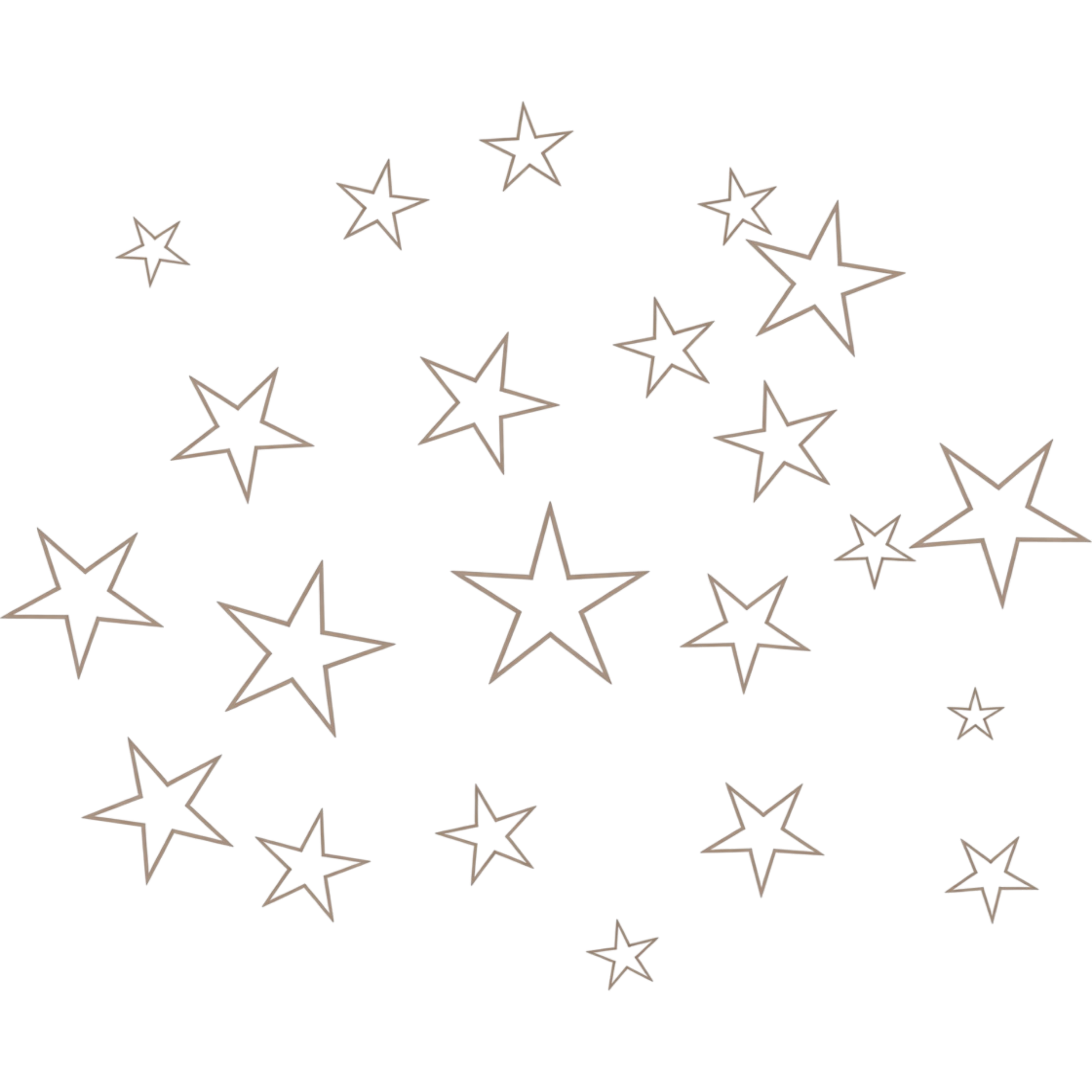 Various silver stars and American flags on a black background.