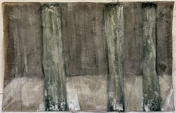 Untitled (2026), Oil on Unstretched Linen, 32.5"x 61"