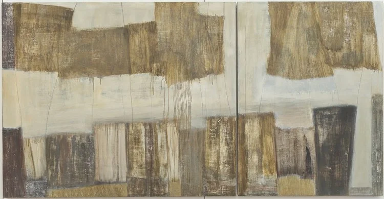 Drawing a Line (2025), Oil on Wood, 40" x 80"