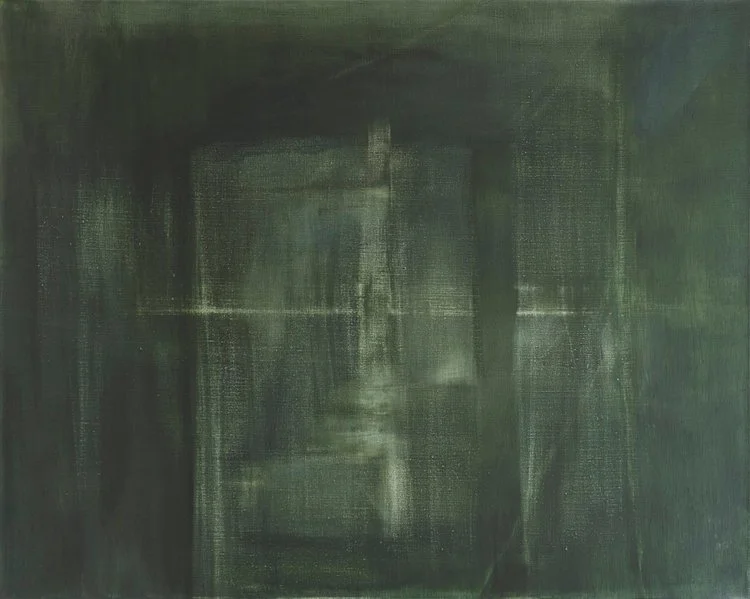 Vertical Green (2018), Oil on Linen, 50" x 40