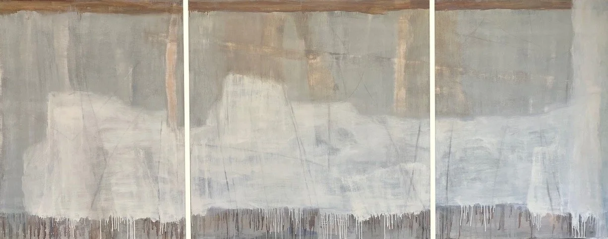 Das Lied von der Erde (2022), Oil and Graphite on Wood Panel, Triptych, 40" x 100"