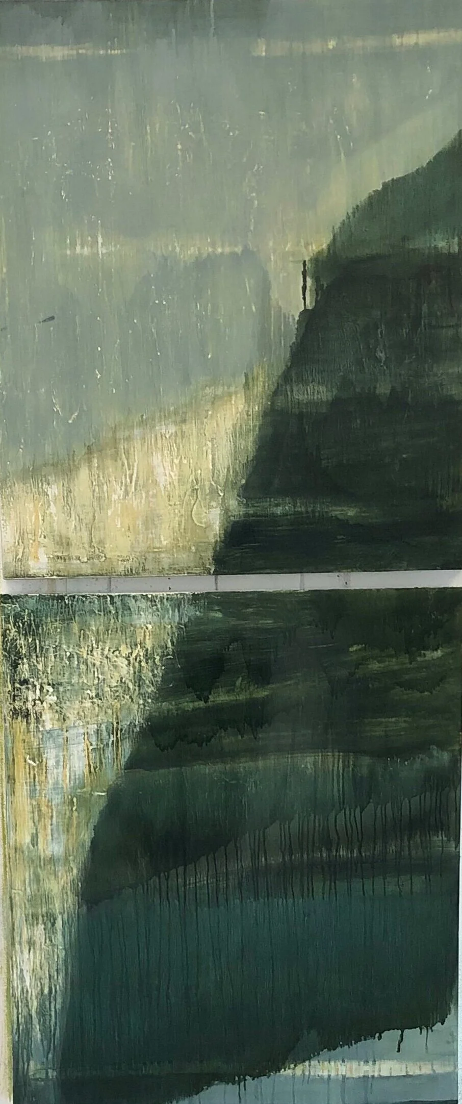 Vertical Green (2019), Oil on Board, 26" x 60" 