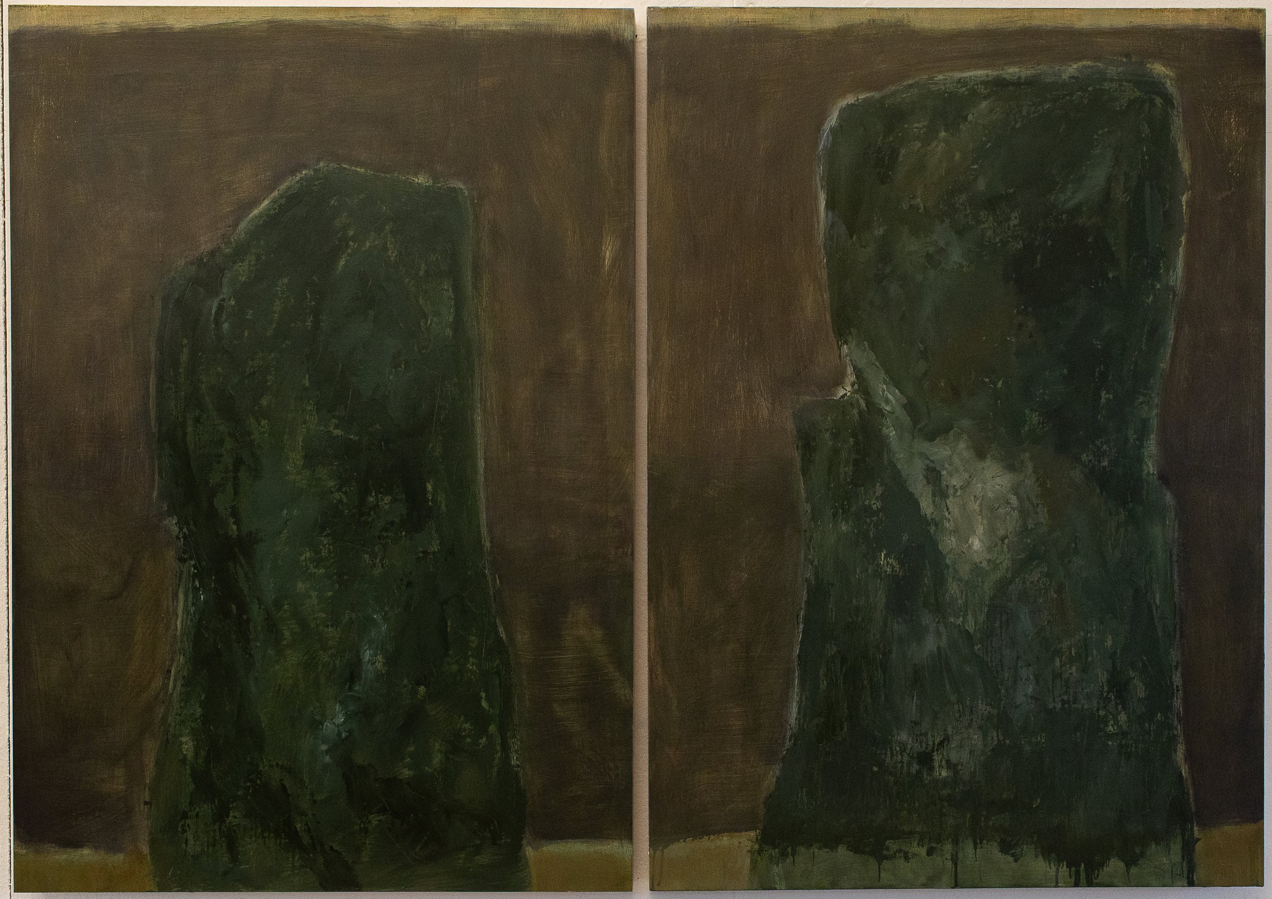 Personnages (2025), Oil on Linen, Diptych,  50” x 70”