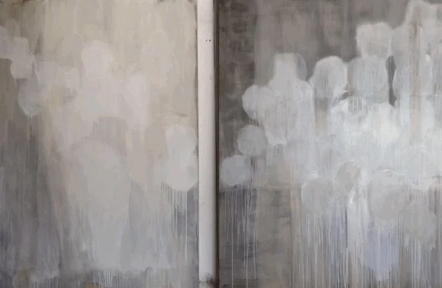 Glyptothek (2017), Oil on Wood Panel, Diptych,  50" x 77.5"