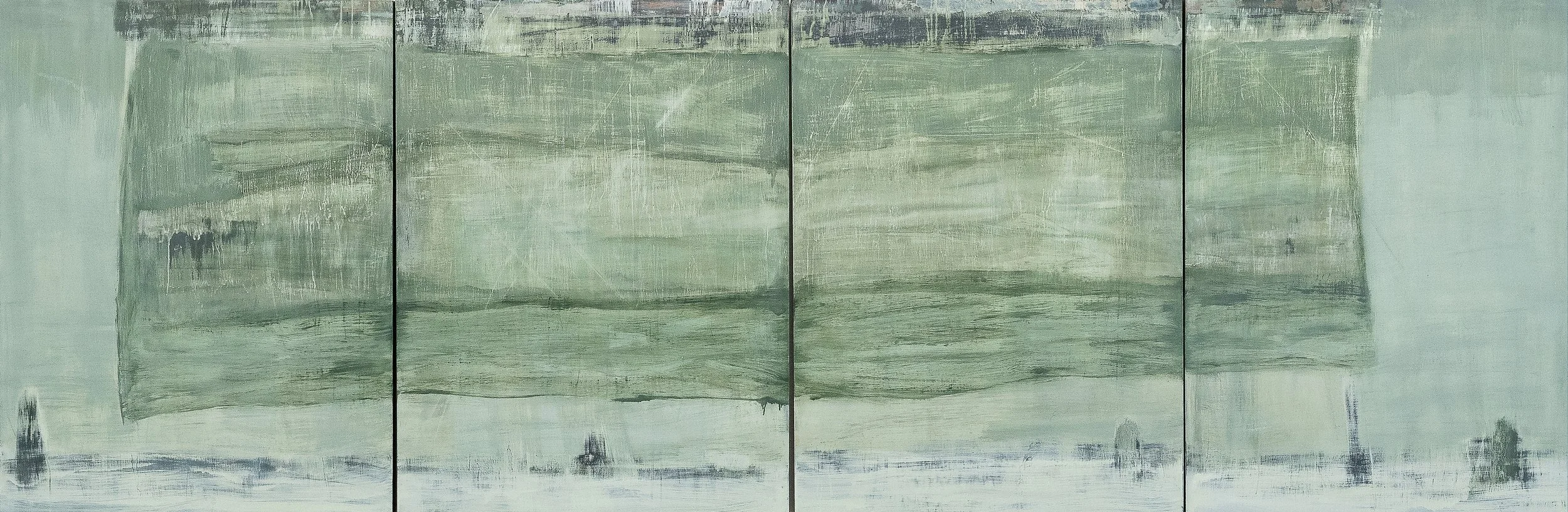 Das Lied von der Erde (2022), Oil on Wood Panel, Quadriptych, 40" x 120"