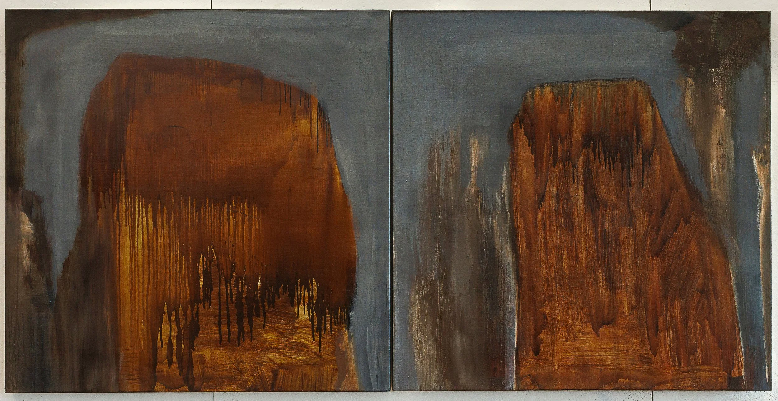 Personnages (2026), Oil on Linen, Diptych,  36” x 72”