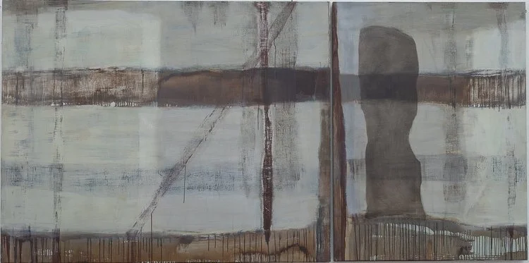 Personnages (2025) Oil on Wood, 40" x 80"