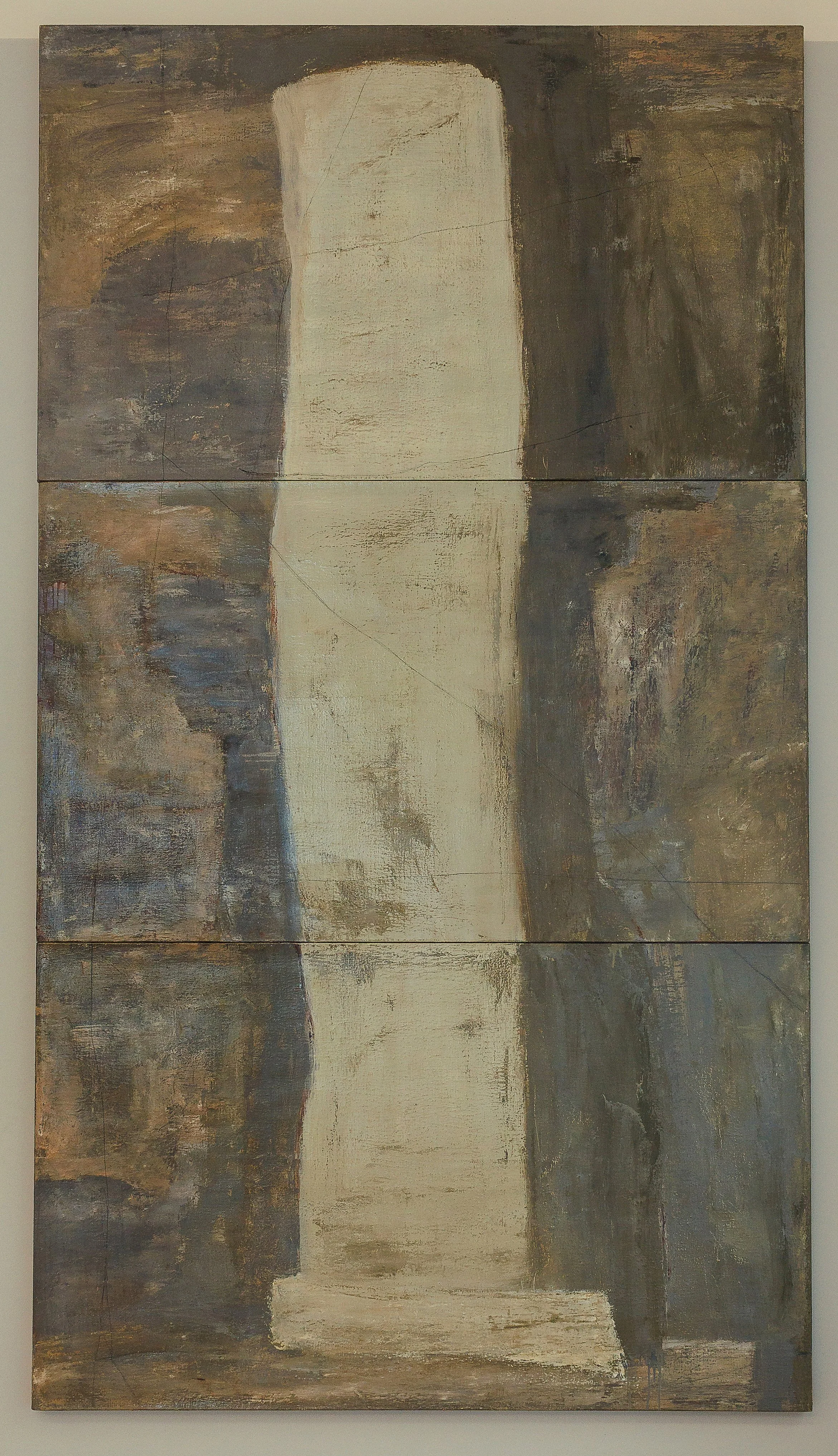 Personnages (2026), Oil in Linen, Triptych, 30” × 150”