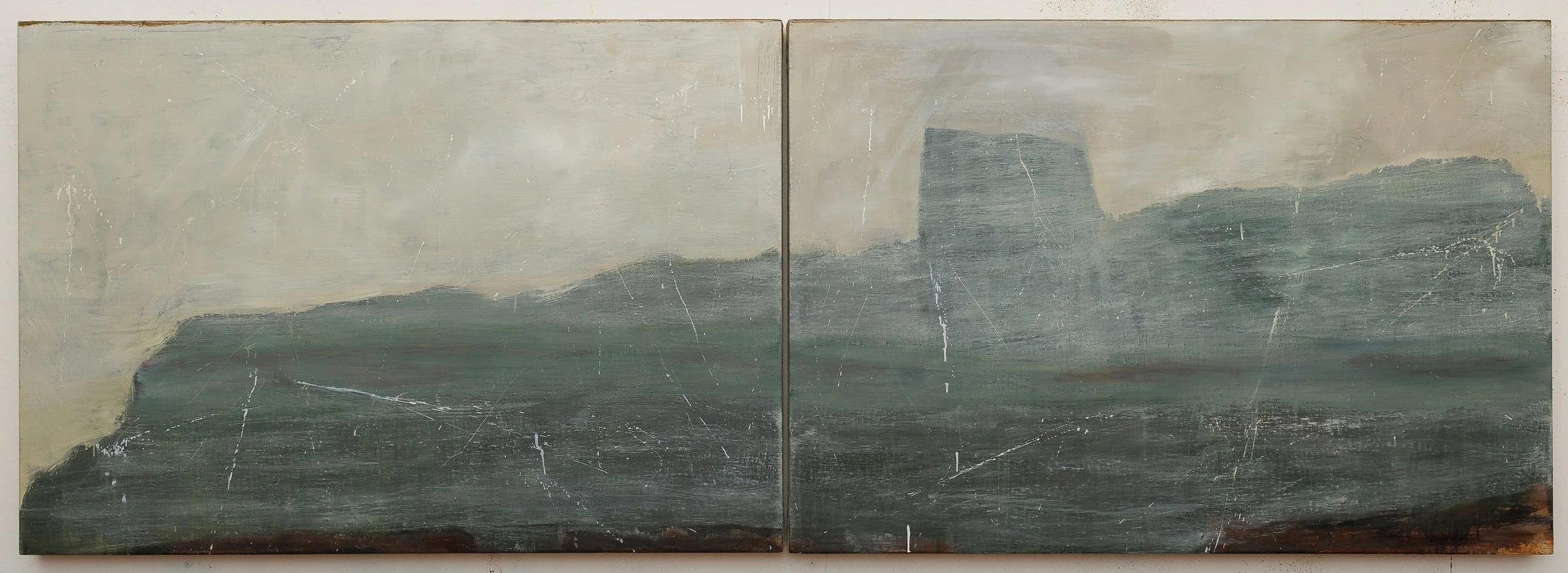 Untitled (2026), Oil on Linen, Diptych, 35” x 100