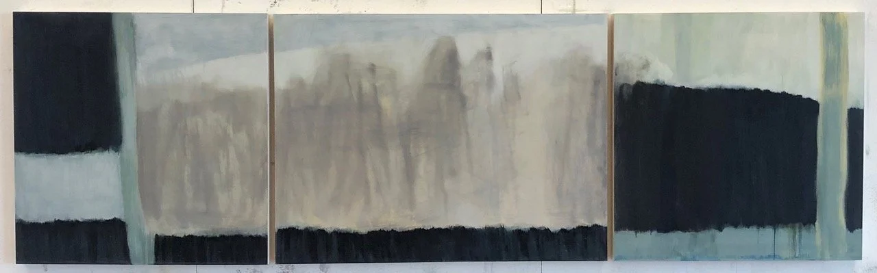 Hokkaido (2020), Oil on Wood, Triptych, 30" x 100"