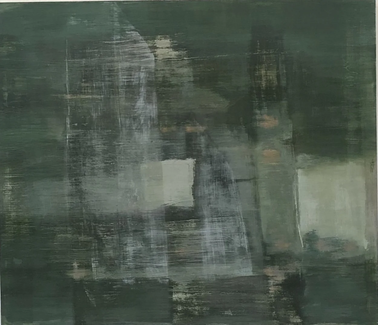Vertical Green (2019), Oil on Wood, 30" x 26"